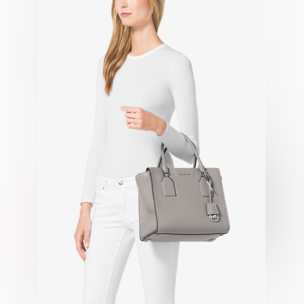 Michael Kors Large Pearl Gray Satchel